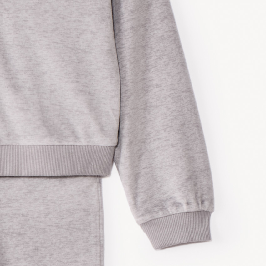 Conjunto chaleco con capucha y pantalón de chándal liso para niña 