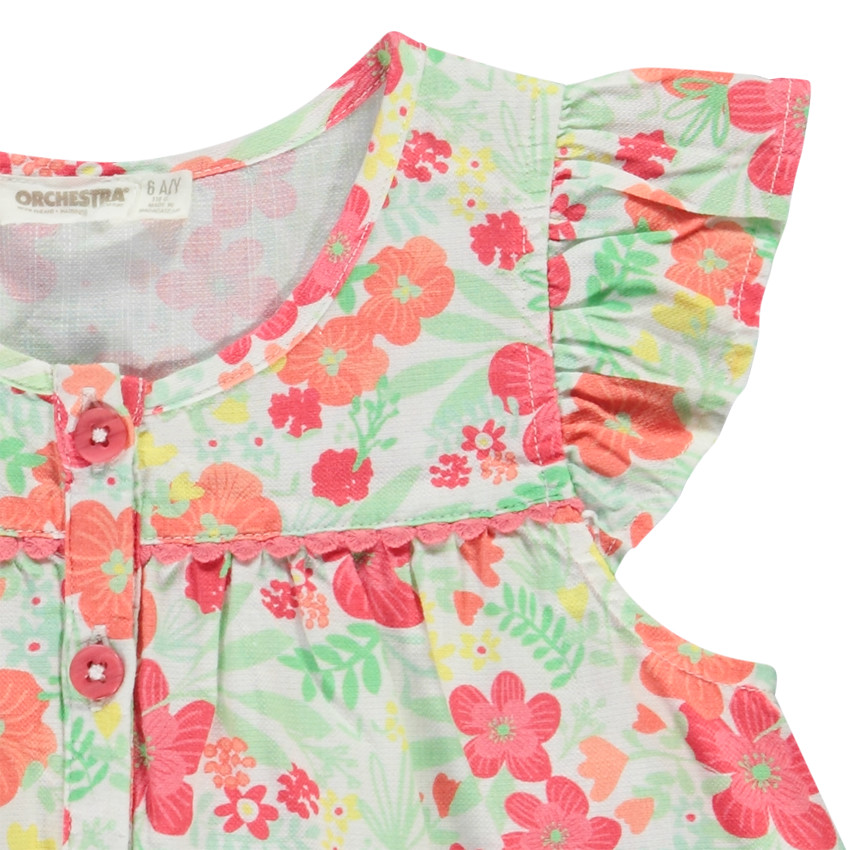 Túnica manga corta estampado floral para niña 