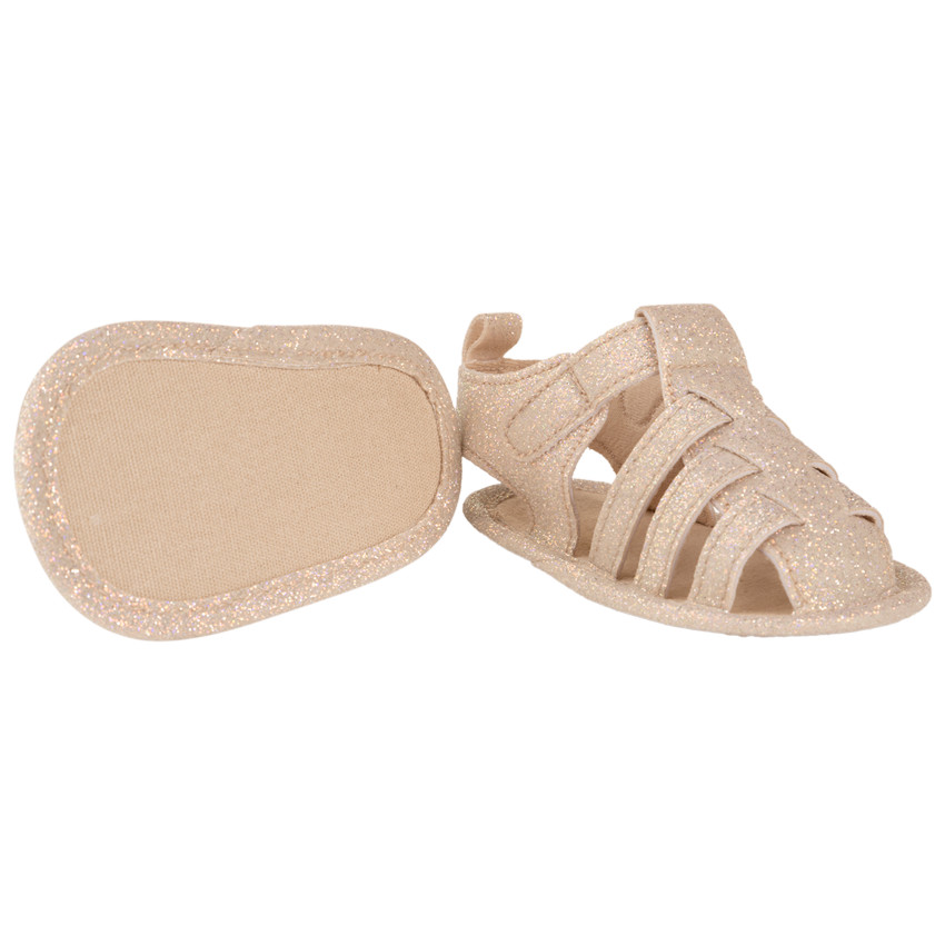 Sandalias cerradas y brillantes con velcro para niña 