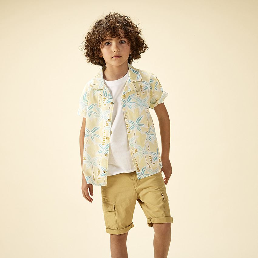 Bermudas de tela lisa estilo cargo para nino Orchestra