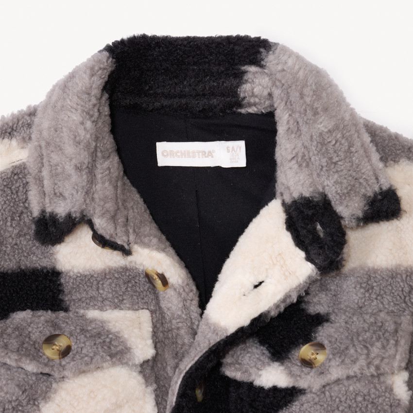 Sobrecamisa de cuadros en sherpa para niño 