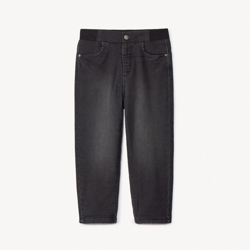 Vaquero efecto denim liso forrado en punto jersey para bebé niño 