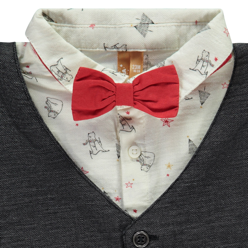 Conjunto de fiesta de 4 piezas con pajarita para bebé niño 