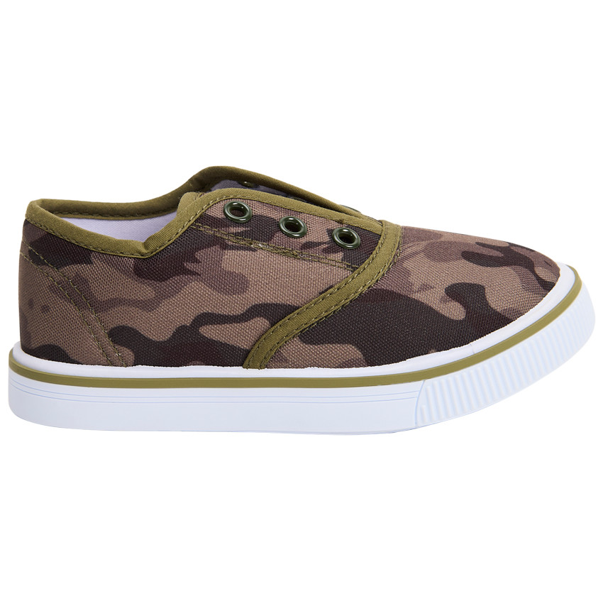 Zapatillas bajas de lona con estampado de camuflaje para bebé niño 