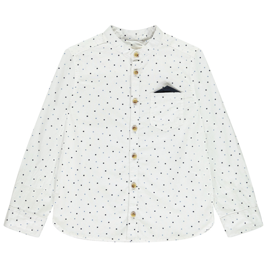 Camisa de manga larga estampada de cuadros + pañuelo para niño 