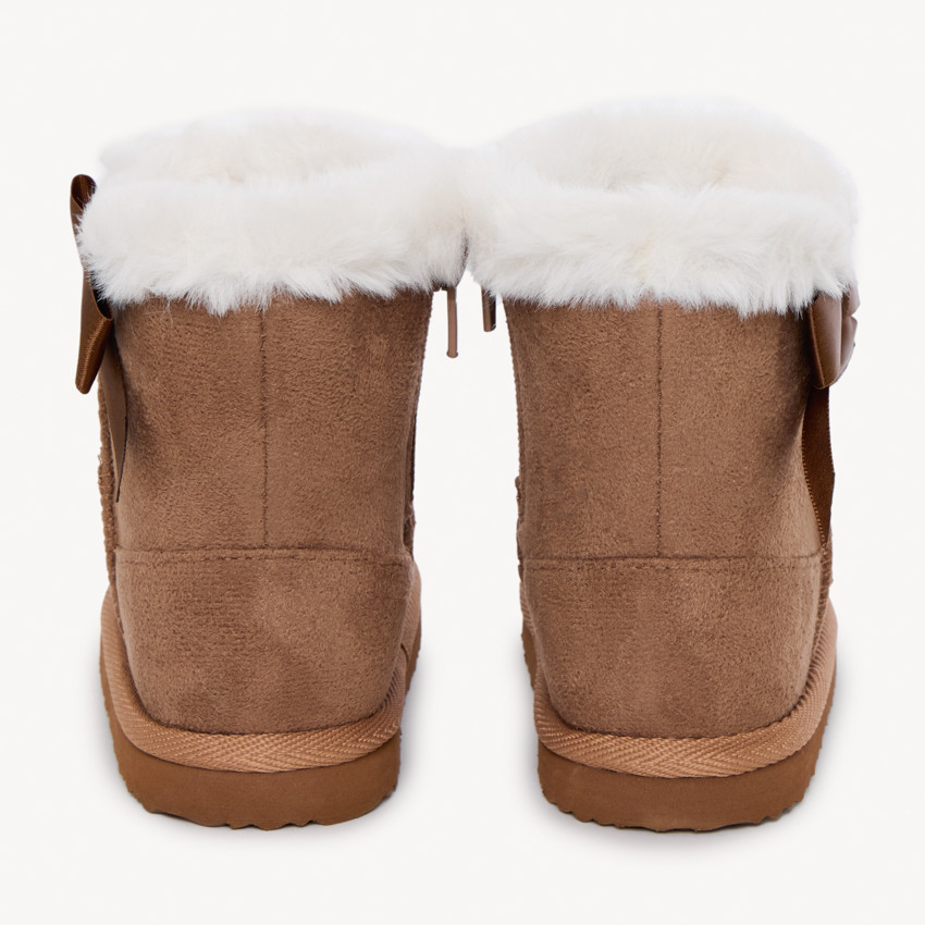 Botas forradas efecto ante con lazo para niña 