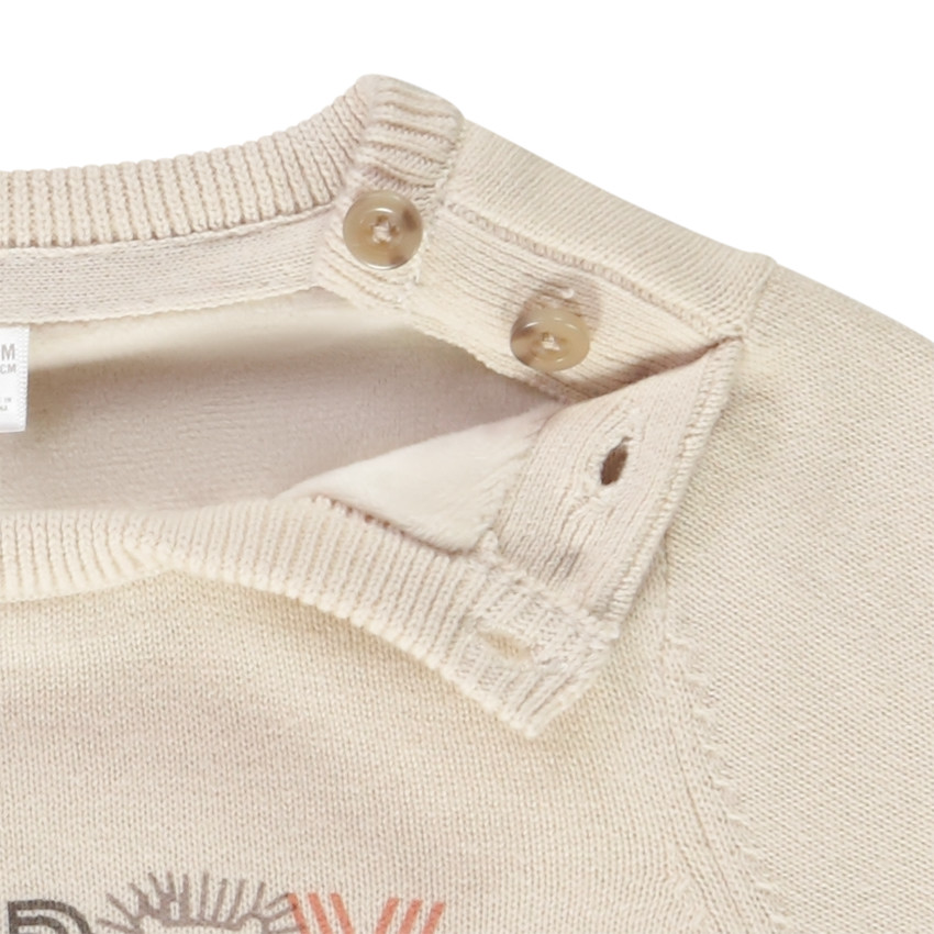 Jersey de punto estampado safari feliz para bebé niño 