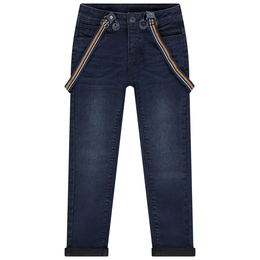 Pantalones vaqueros slim denim con tirantes para niño 