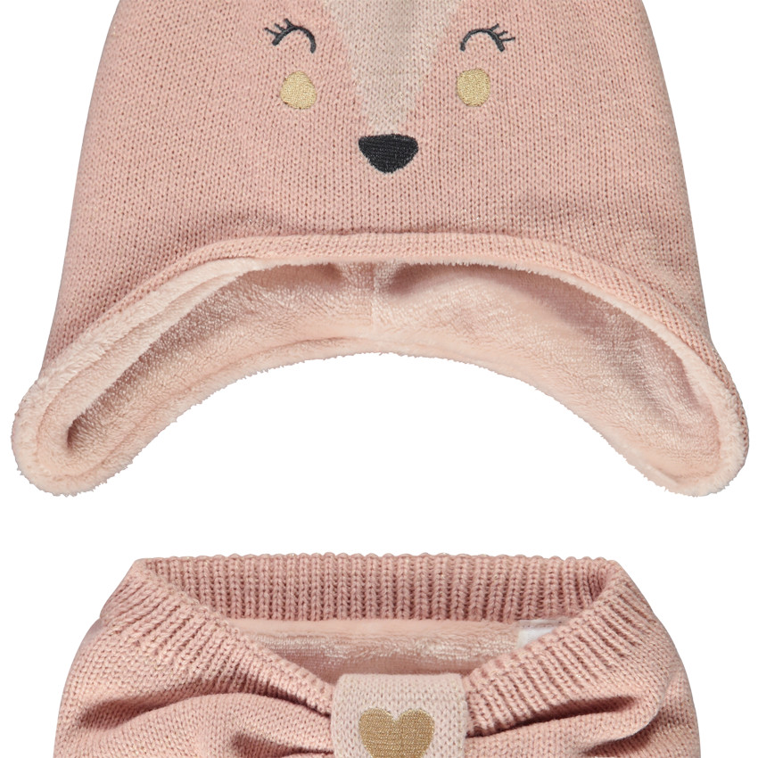 Conjunto de gorro y snood de punto para bebé niña 