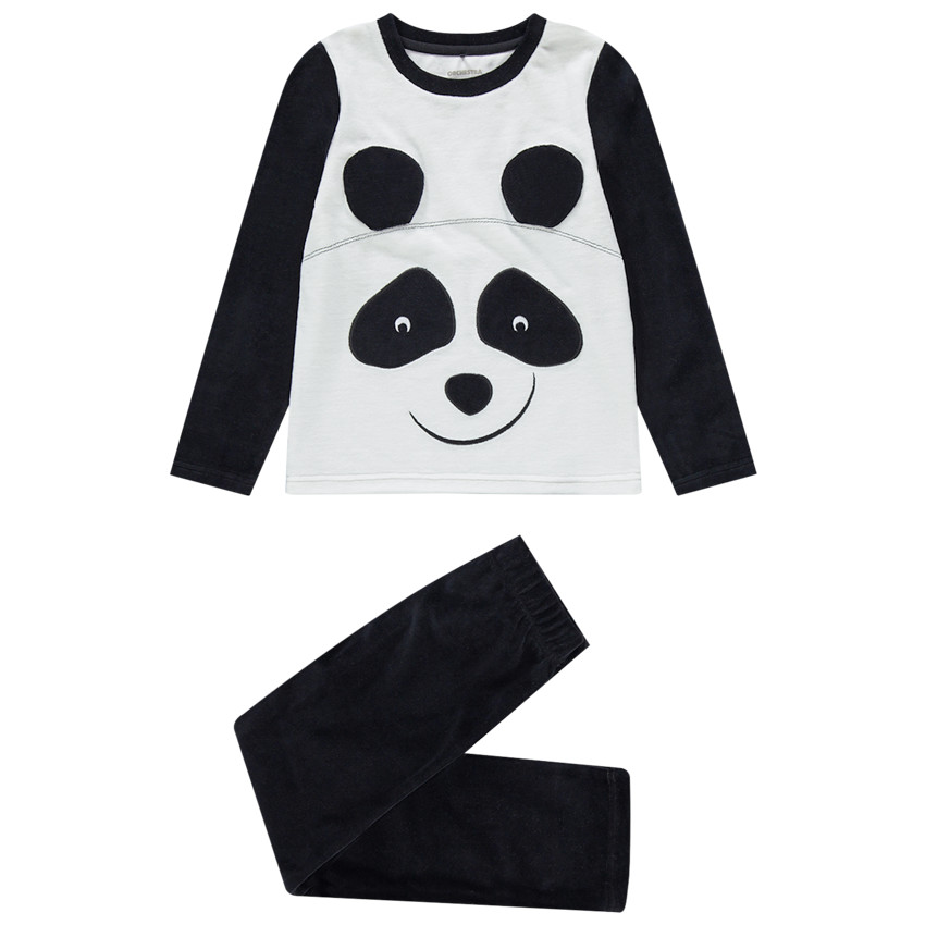 Pijama de panta bicolor de terciopelo 