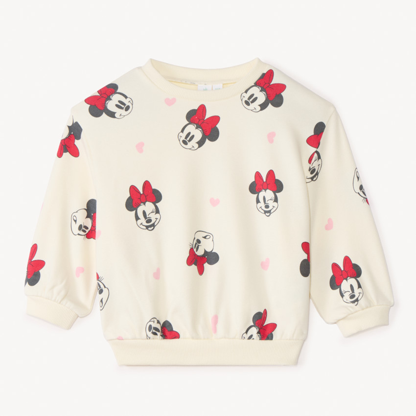 Sudadera oversized con estampado de Minnie Disney para niña bebé. 