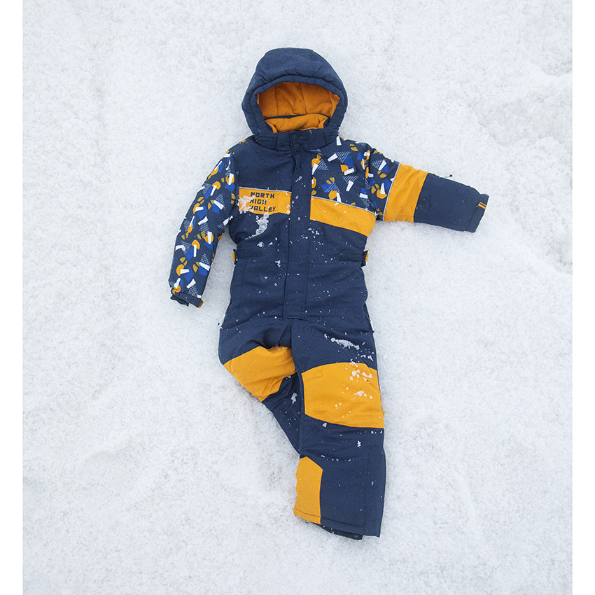 Mono de esquí con estampado y bolsillos con cremallera 