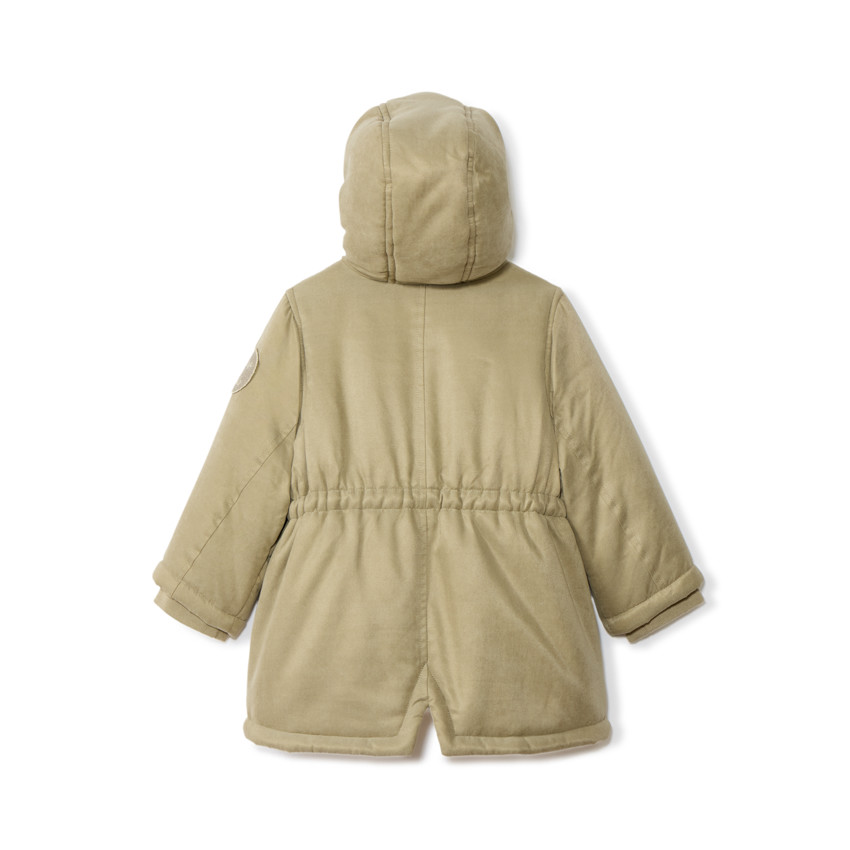 Parka para bebé niña especial frío intenso con capucha forrada en sherpa 