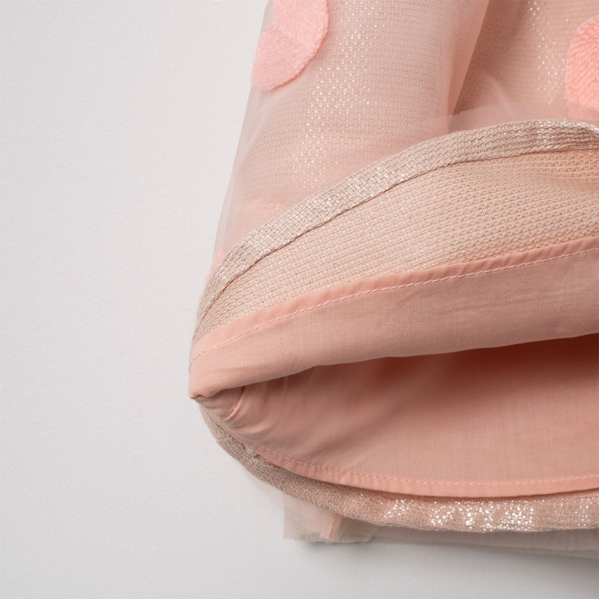 Robe de cérémonie en maille irisée et tulle à coeurs 