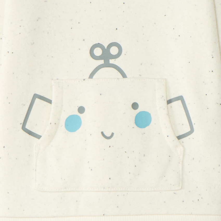 Conjunto de chándal para bebé niño con divertida bolsillo canguro de robot. 