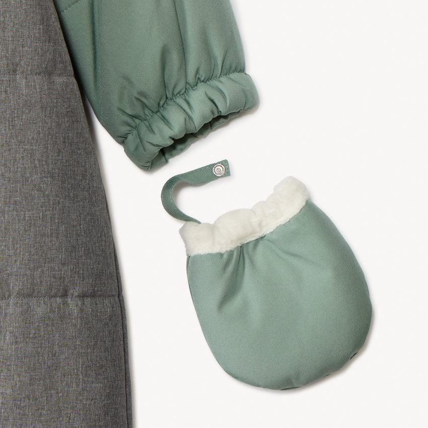 Combi-pilote déperlante et doublée pour bébé garçon avec finitions différentes selon l'âge 