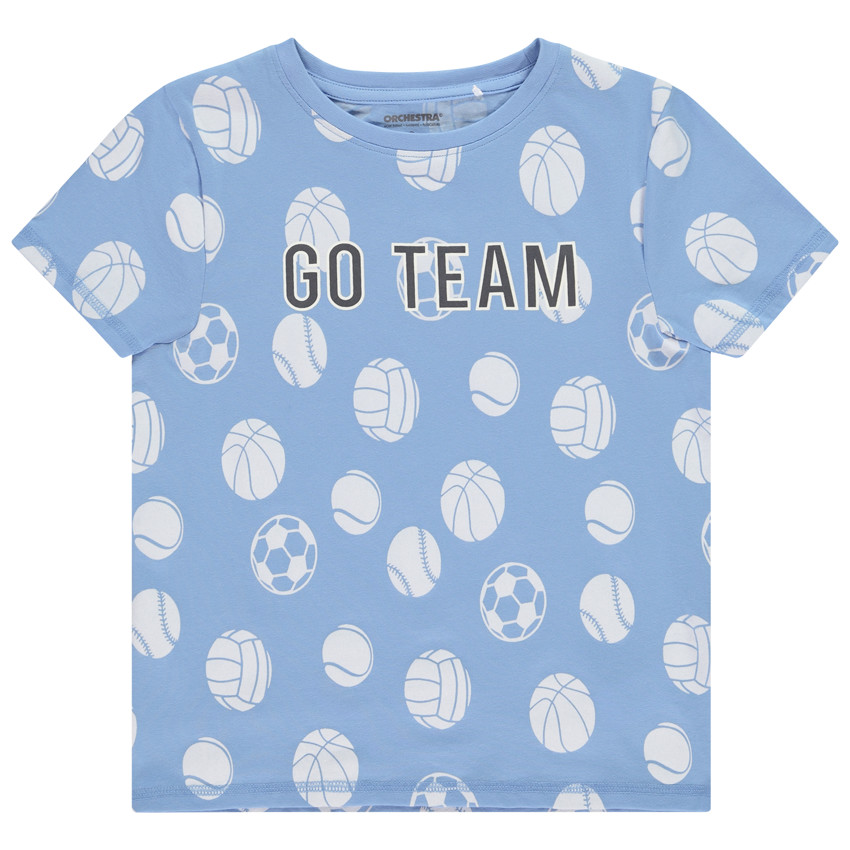 Camiseta manga corta estampado balones de deporte para niño 