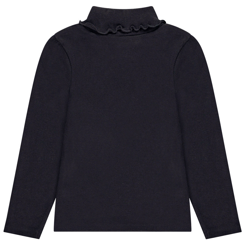 Pelele de punto acanalado con cuello alto y efecto ondulado para niña 