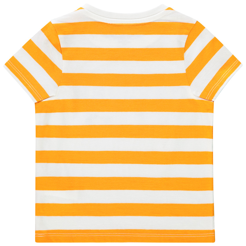 Camiseta manga corta print rayas y mensaje 