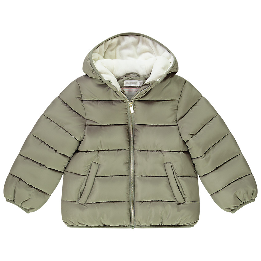 Plumífero con capucha y forro micropolar 