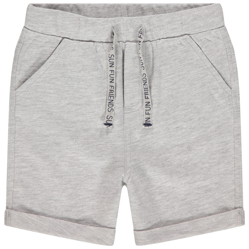 Bermudas de felpa lisa con cordones para bebé niño 