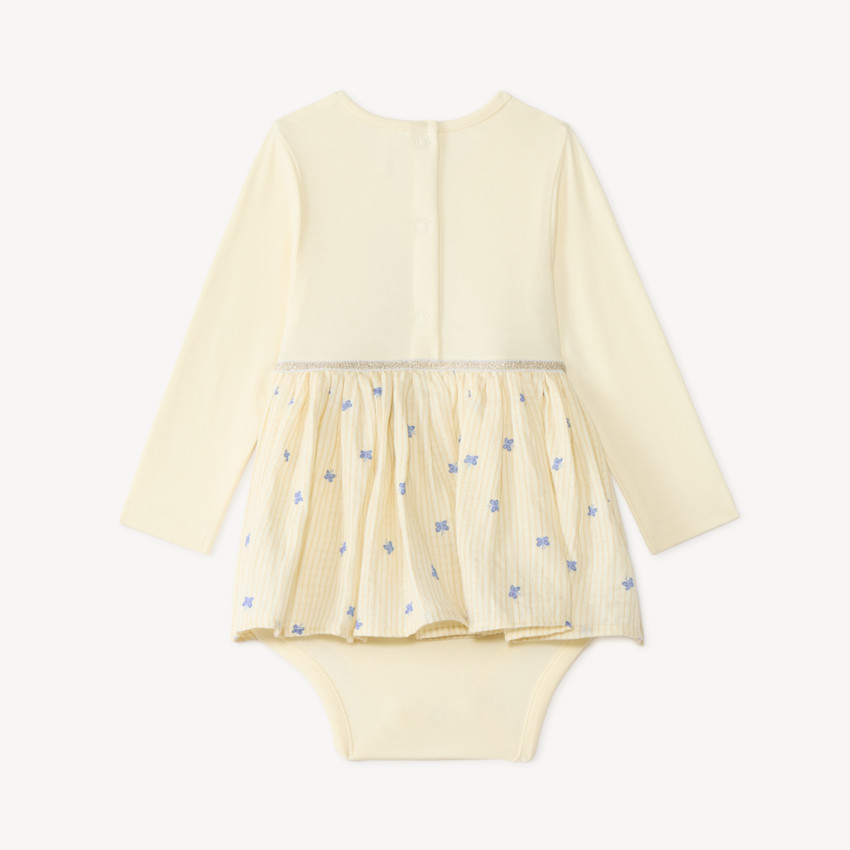 Vestido de bebé niña 2-en-1 con estampado de mariposa 