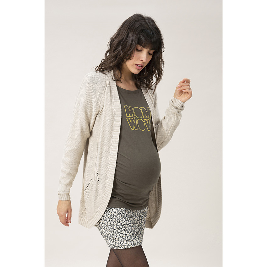 Chaqueta de de embarazo con punto con juego de mailla 