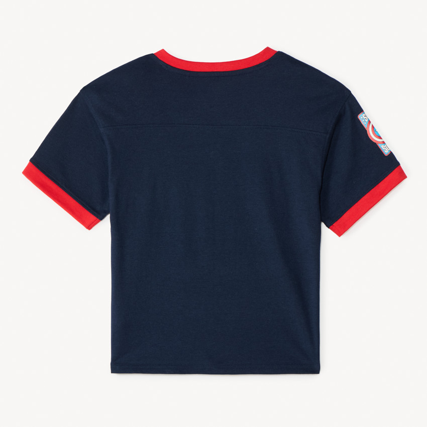 Camiseta de manga corta de jersey de Captain America Marvel para niño 