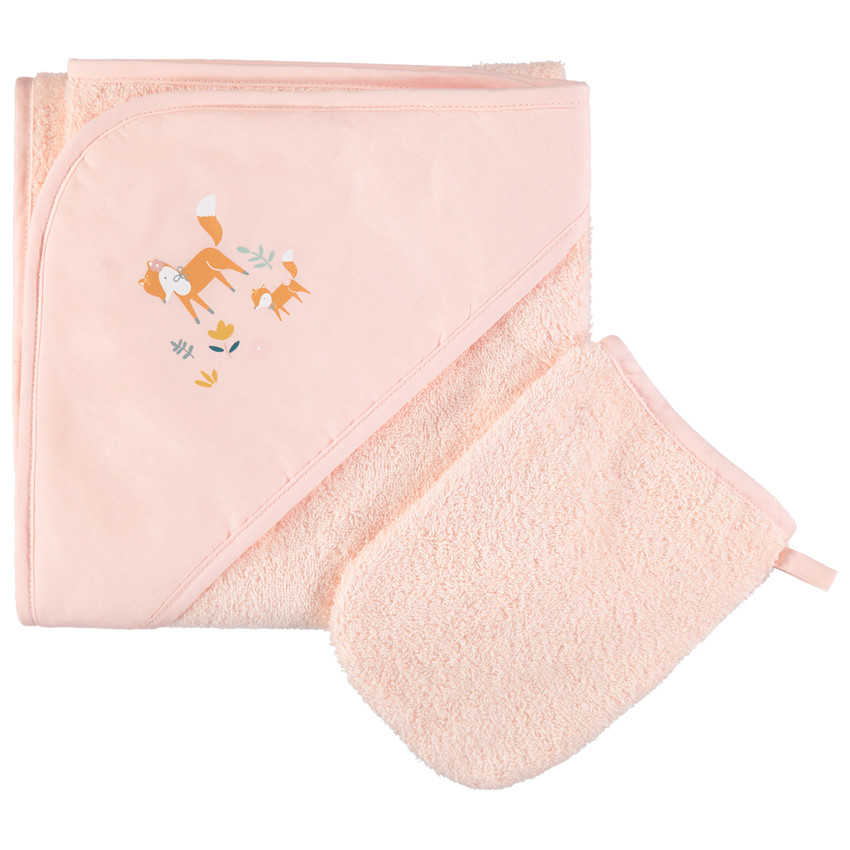 Conjunto de baño capa y manopla - Forêt enchantée 