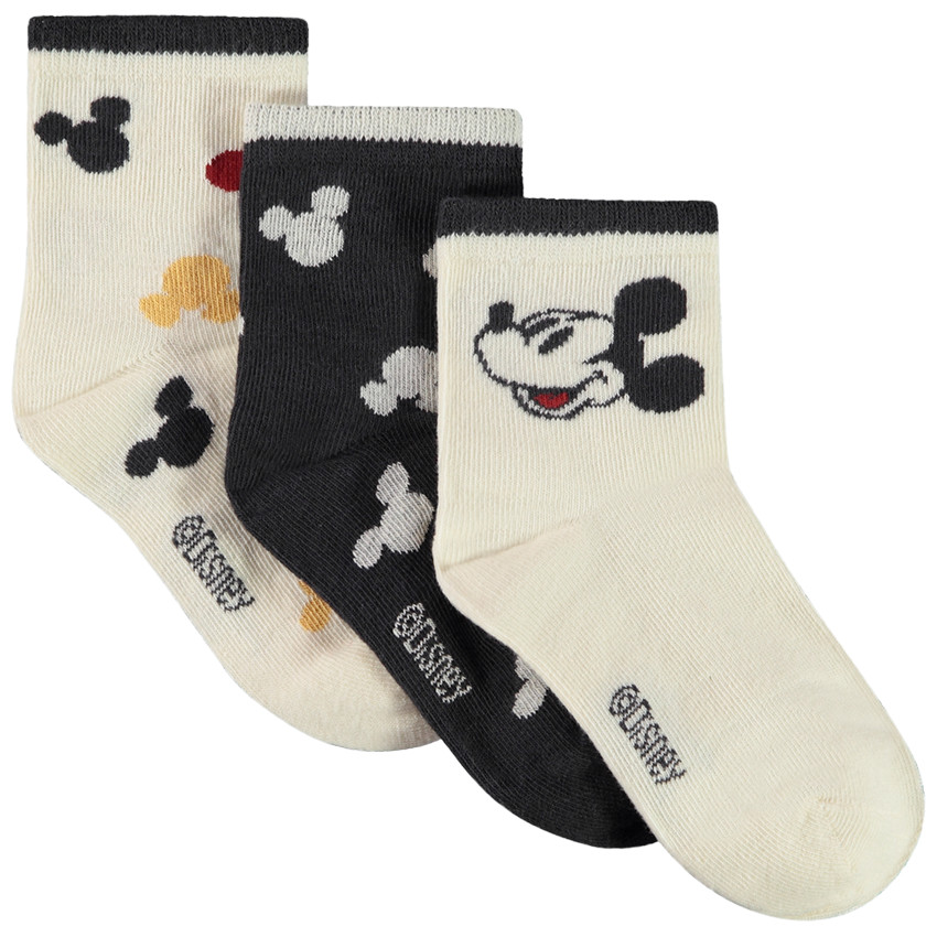 Pack de 3 pares de calcetines normales Mickey Disney para niño 
