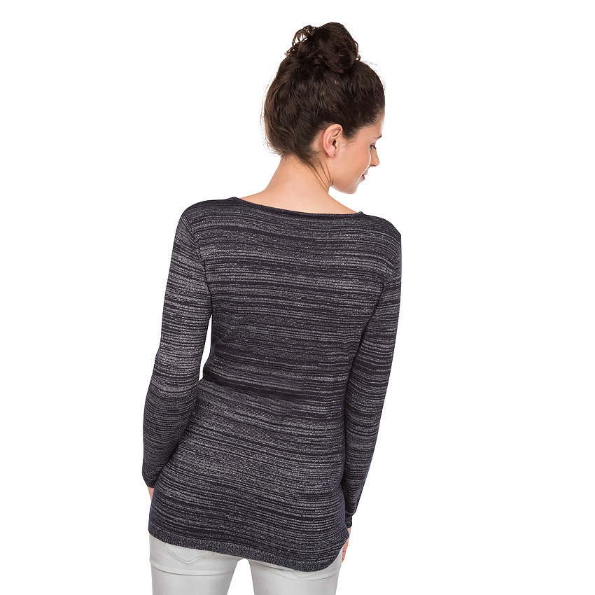 Jersey de premamá de rayas de fantasía con lazo 