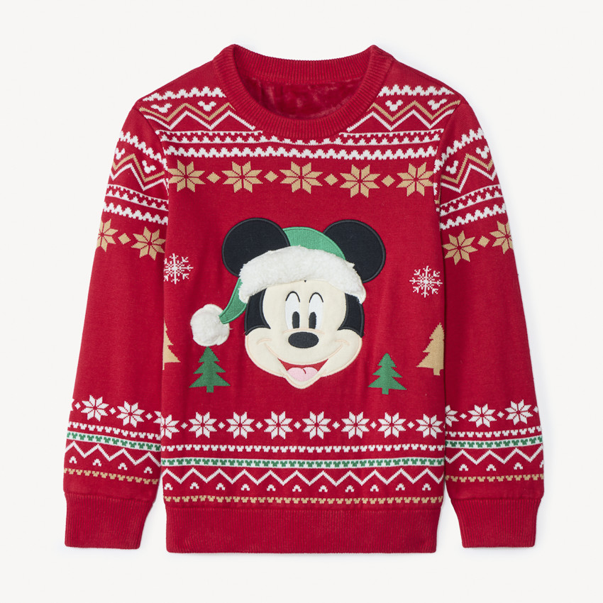 Jersey de Navidad Mickey Disney de punto forrado para niño. 