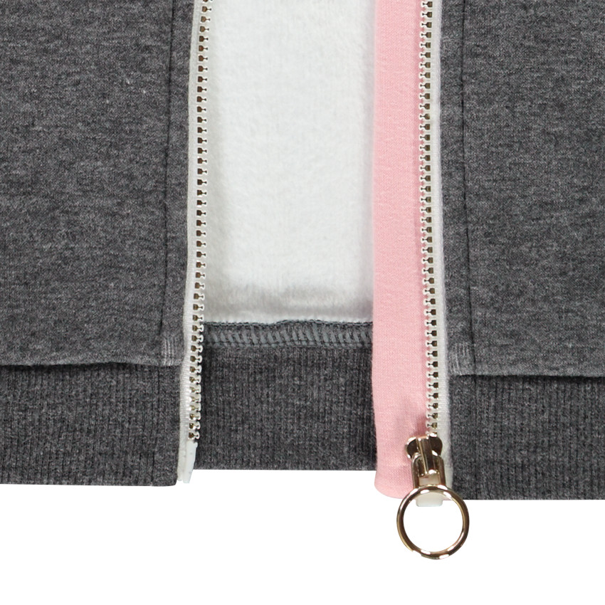 Gilet à capuche en molleton effet colorblock avec doublure en sherpa pour fille Main Gilet à capuche en molleton effet colorblock avec doublure en sherpa pour fille