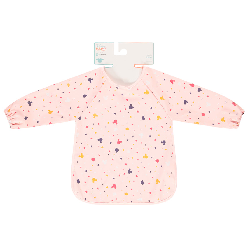 Babero delantal de manga larga Minnie Disney con cierre de velcro 