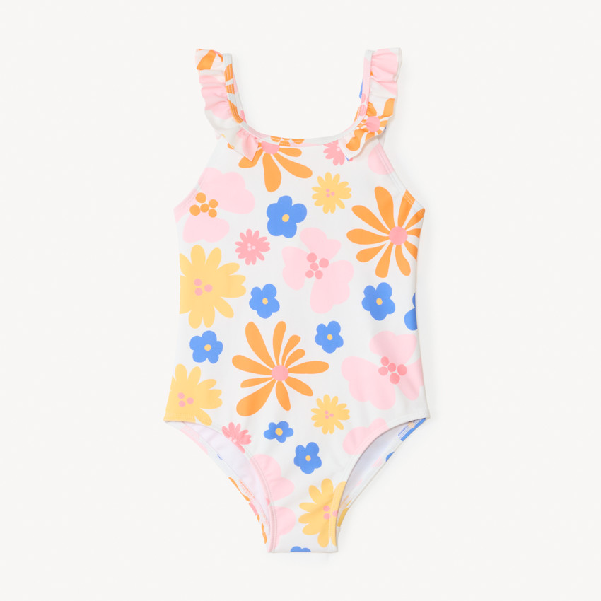 Bañador de una pieza con estampado floral para niña 