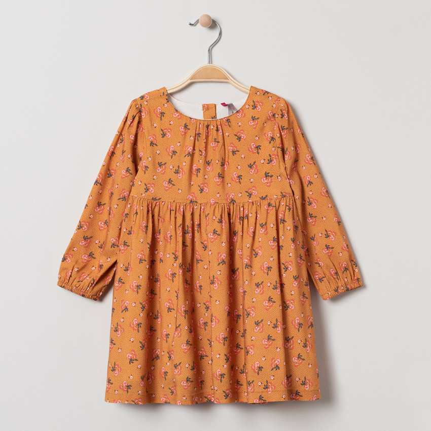 Vestido manga larga con flores all-over 