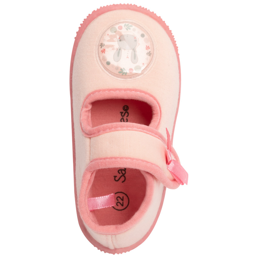 Pantuflas tipo botín con cierre de velcro y lazos para bebé niña 