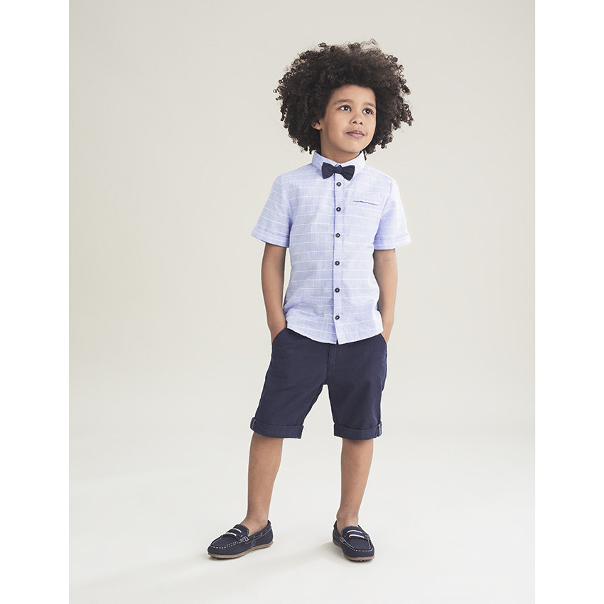 camisa de ceremonia mangas cortas de rayase y parajita 