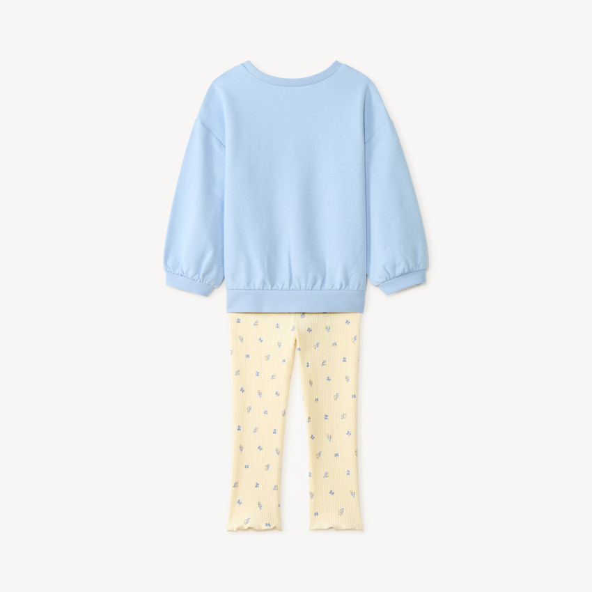 Conjunto de sudadera + leggins con estampado de mariposas y lentejuelas para bebé niña 