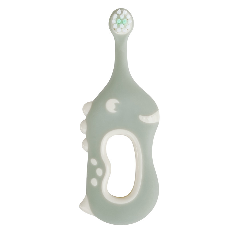 Cepillo de dientes ergonómico 6M+ Dinosaurio verde 