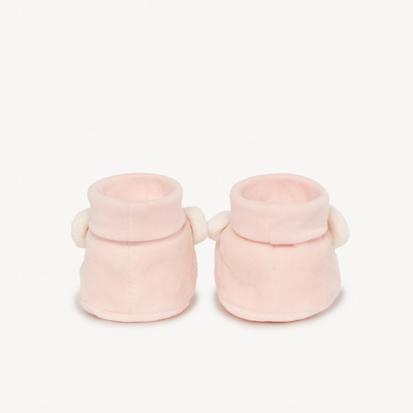 Par de patucos divertidos de terciopelo para bebé niña 