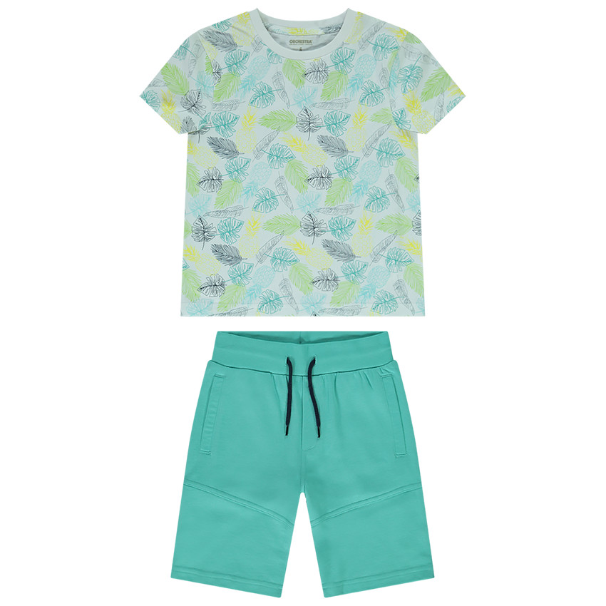Ensemble de plage T-shirt et bermuda en jersey pour garçon 