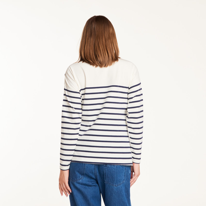 Camiseta marino de maternidad y lactancia con mangas largas 