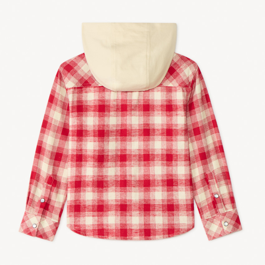 Camisa de cuadros con capucha para niña 