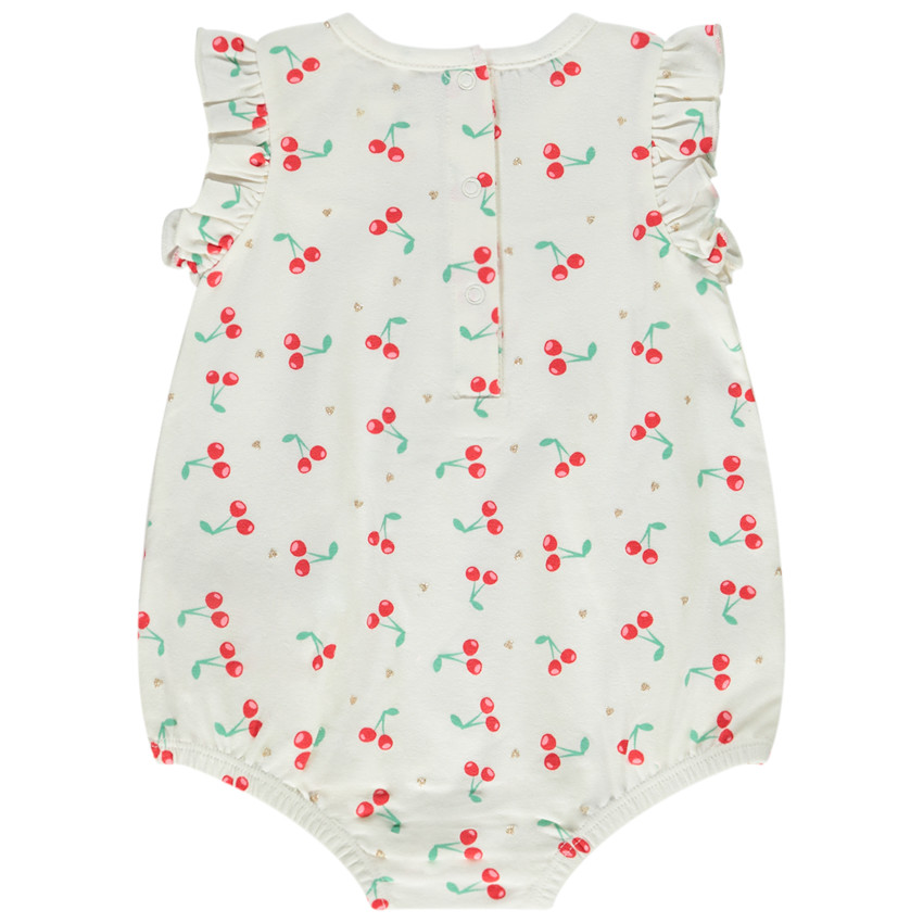 Lote de 2 monos cortos de punto de jersey para bebé niña 