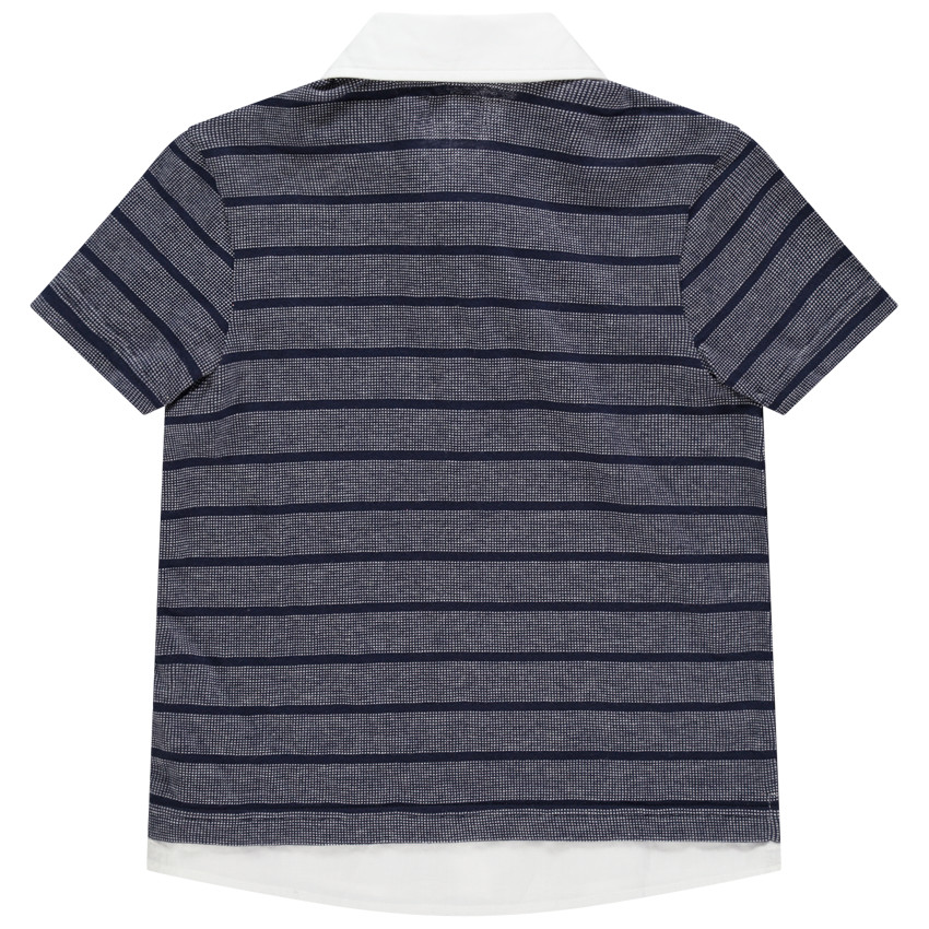 Polo manga corta rayas y cuello liso 