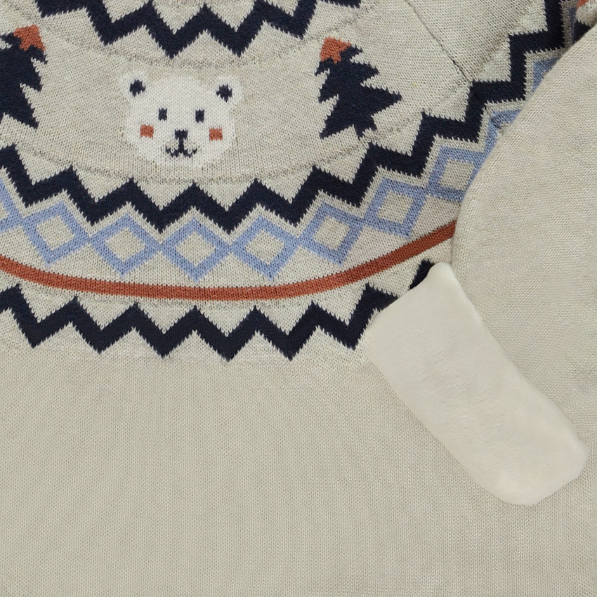 Pull forrado de terciopelo con motivos jacquard para bebé niño 