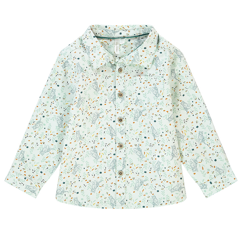 Camisa de manga larga en algodón con estampado de tigres para bebé niño 