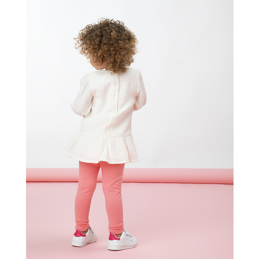 Conjunto túnica 2 piezas en doble gasa de algodón fantasía para bebé niña 