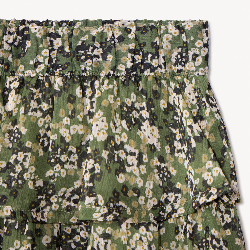 Falda con vuelo estampado floral niña 
